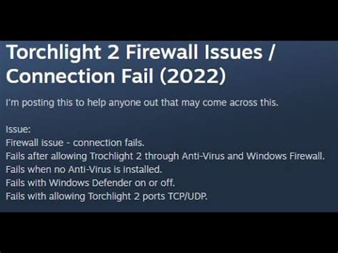 (2022) Torchlight 2 FIX (Connection Failed / Firewall Issue).